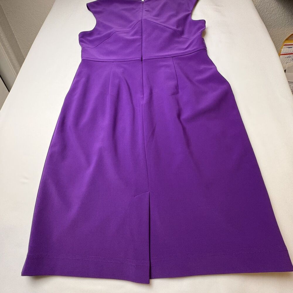 Adrianna Papell Petite Purple Sheath Dress Twist Front Size 12P